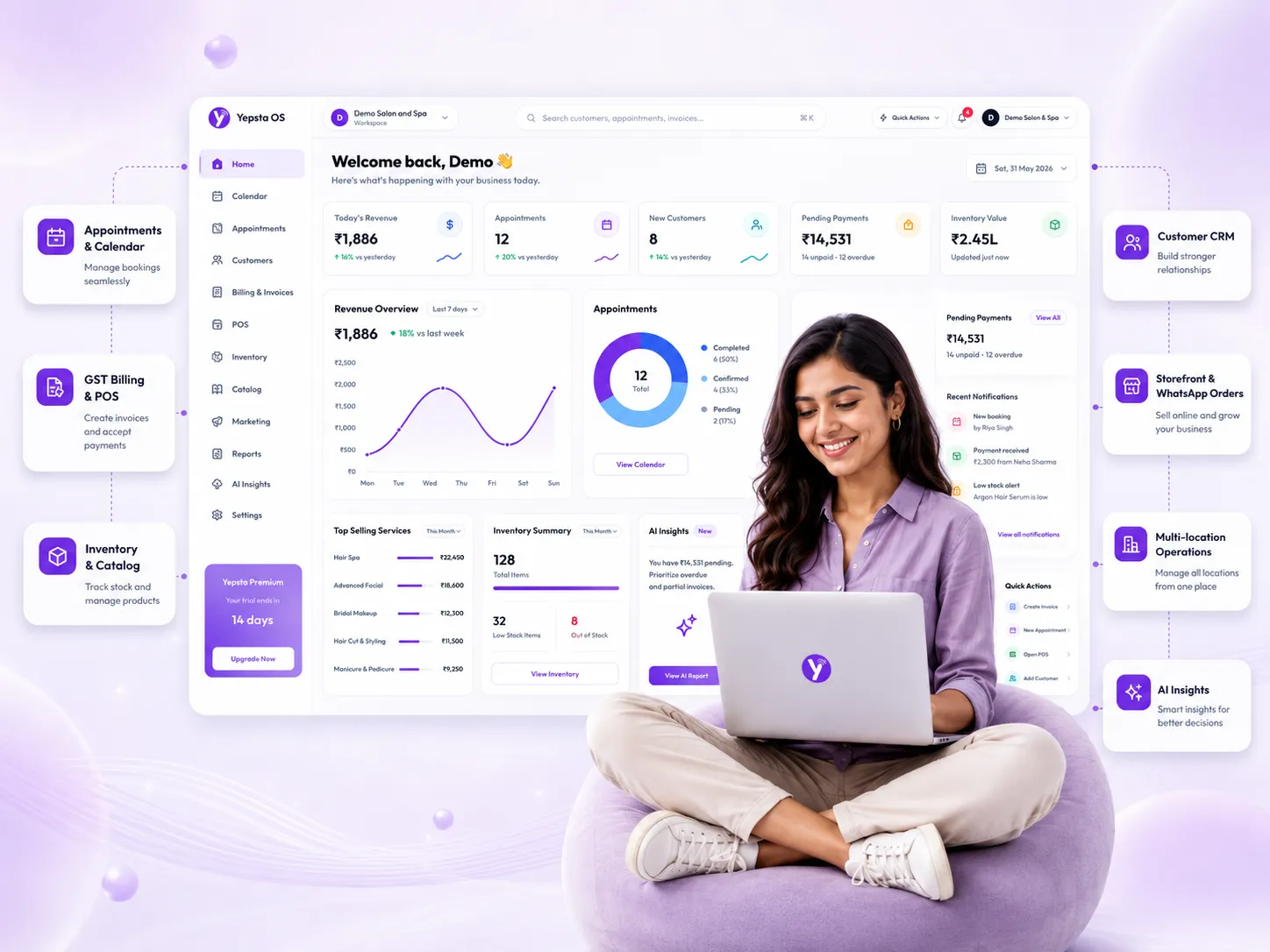 Yepsta storefront and business profile screenshot