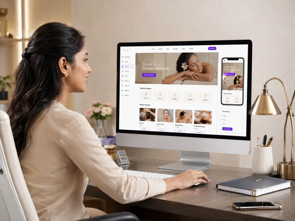 Indian service business using a premium Yepsta website and storefront