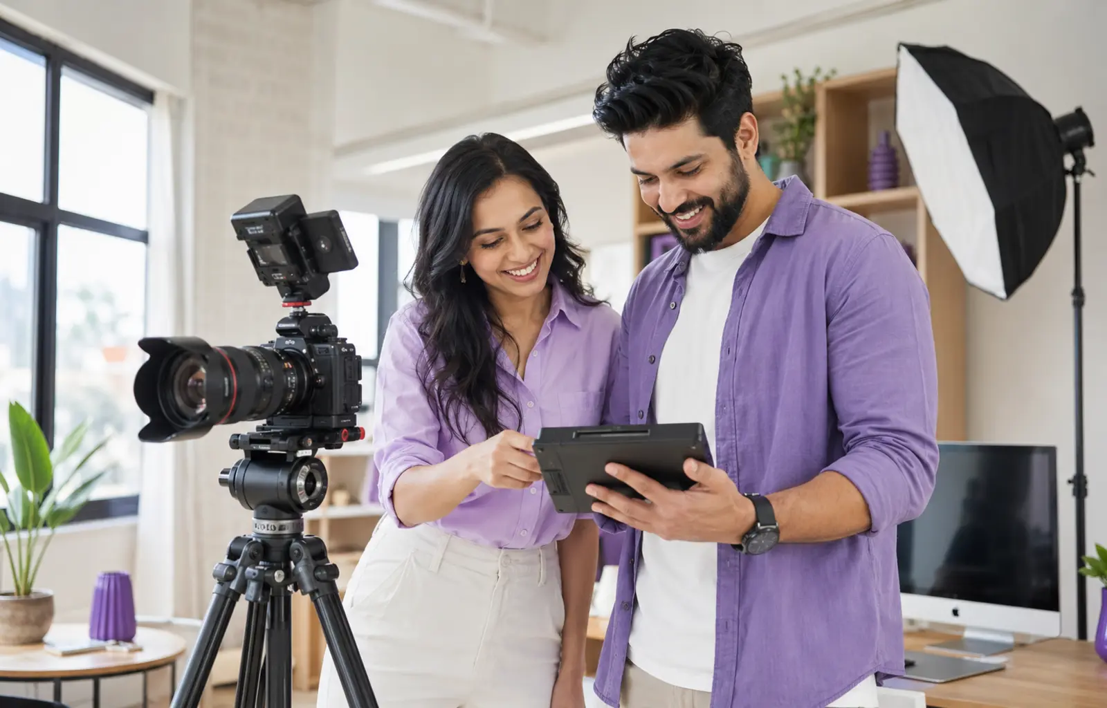 Indian content studio team coordinating a video production project