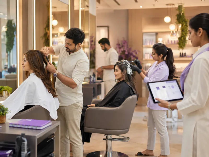 Modern Indian salon using Yepsta Business OS